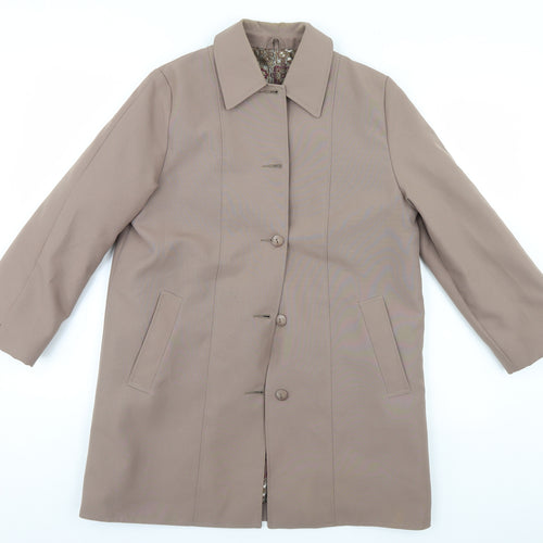 Lawrayne Womens Beige   Overcoat Coat Size 12