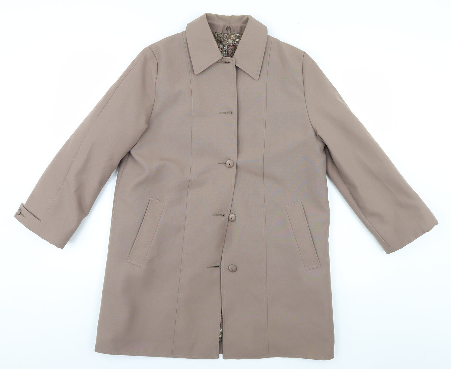 Lawrayne Womens Beige   Overcoat Coat Size 12