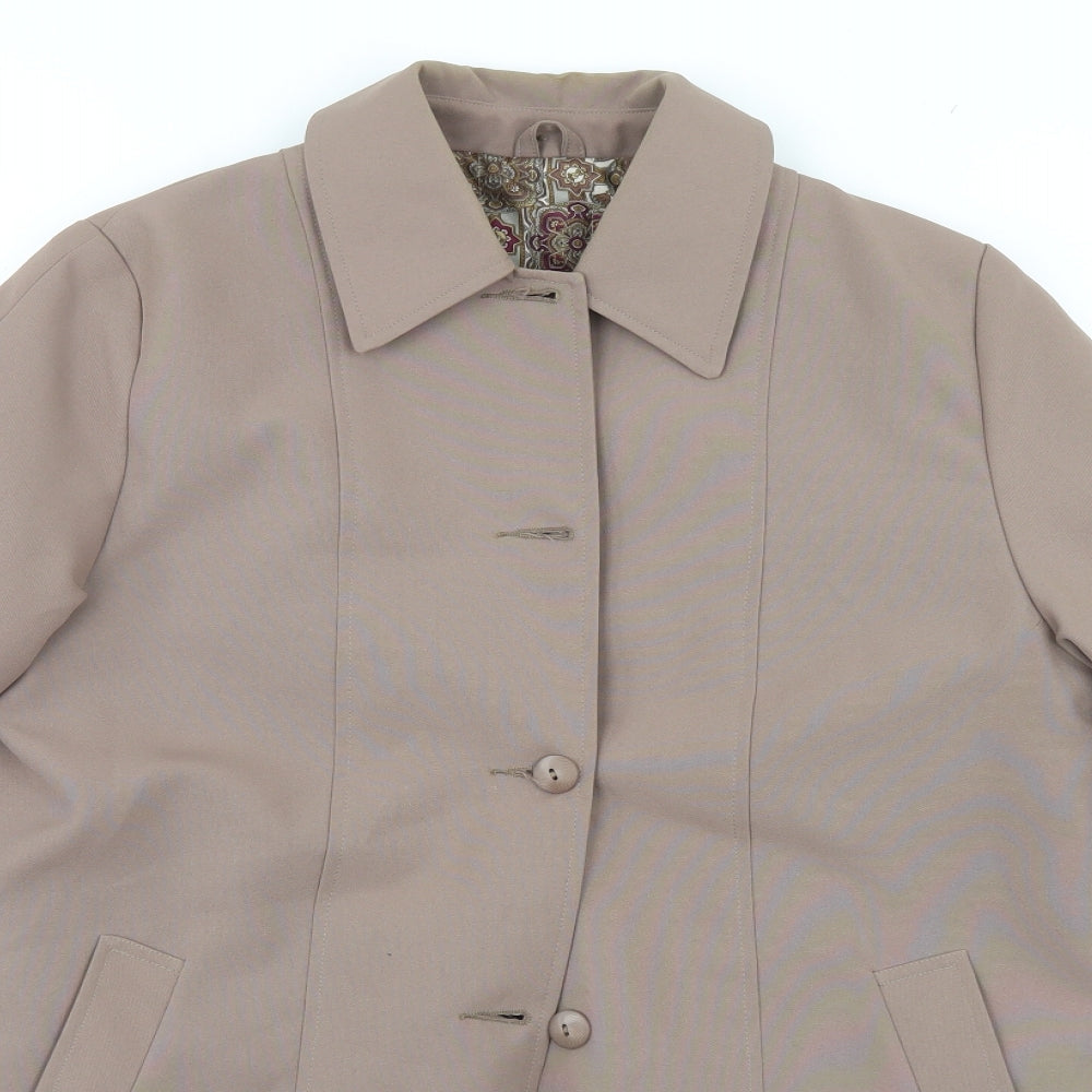 Lawrayne Womens Beige   Overcoat Coat Size 12