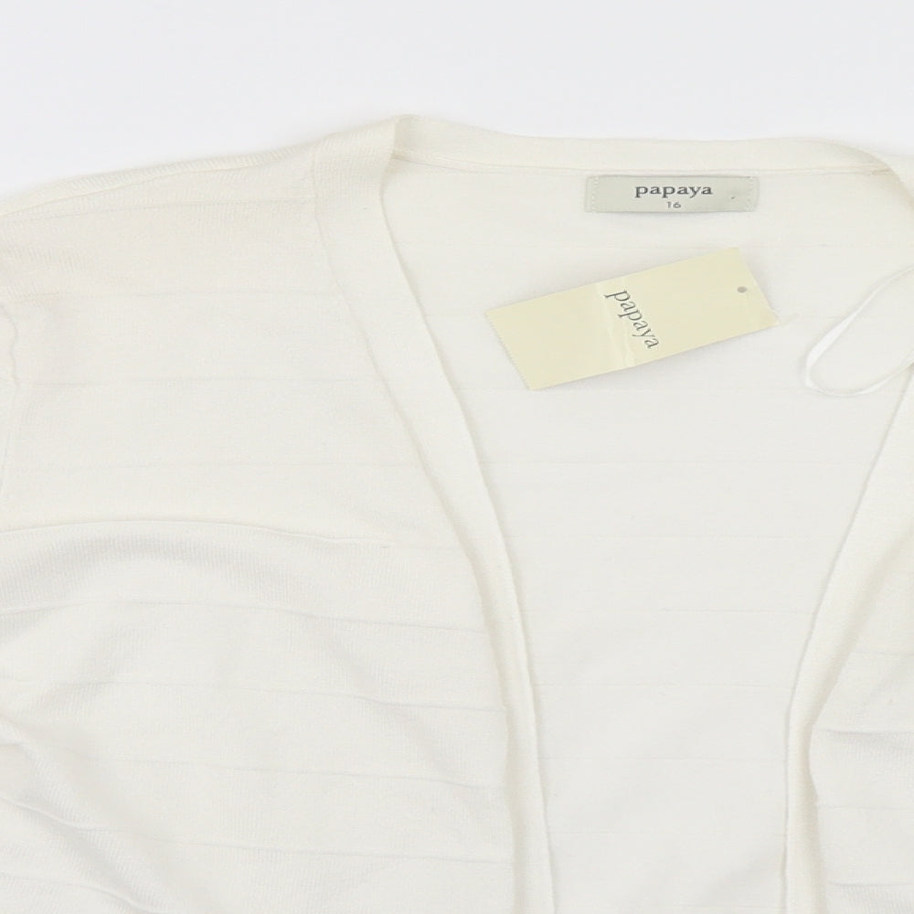 Papaya Womens White   Cardigan Jumper Size 16