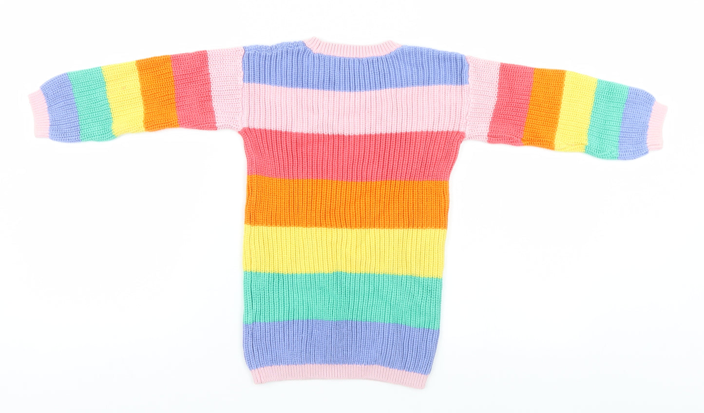 NEXT Girls Multicoloured Striped  Pullover Jumper Size 3-4 Years