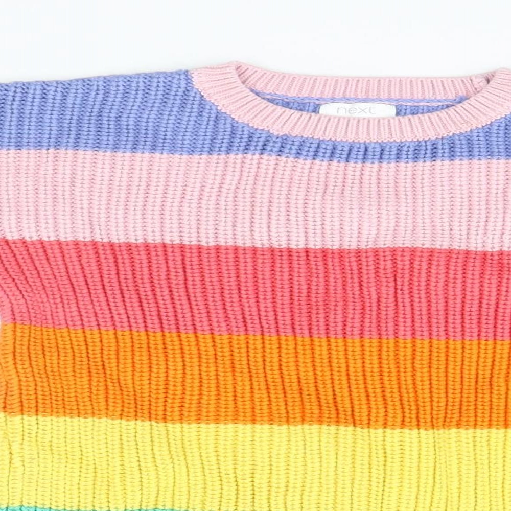NEXT Girls Multicoloured Striped  Pullover Jumper Size 3-4 Years