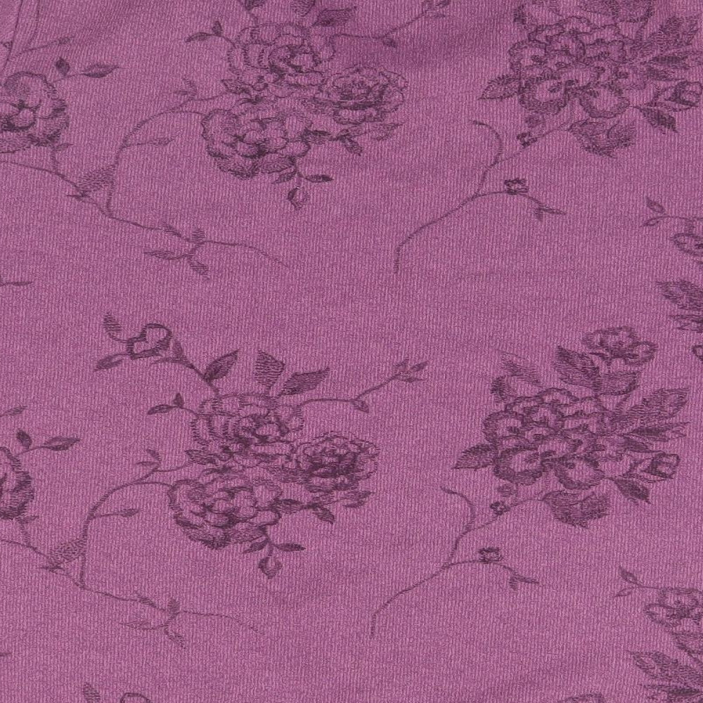DASH Womens Purple Floral  Basic T-Shirt Size 20