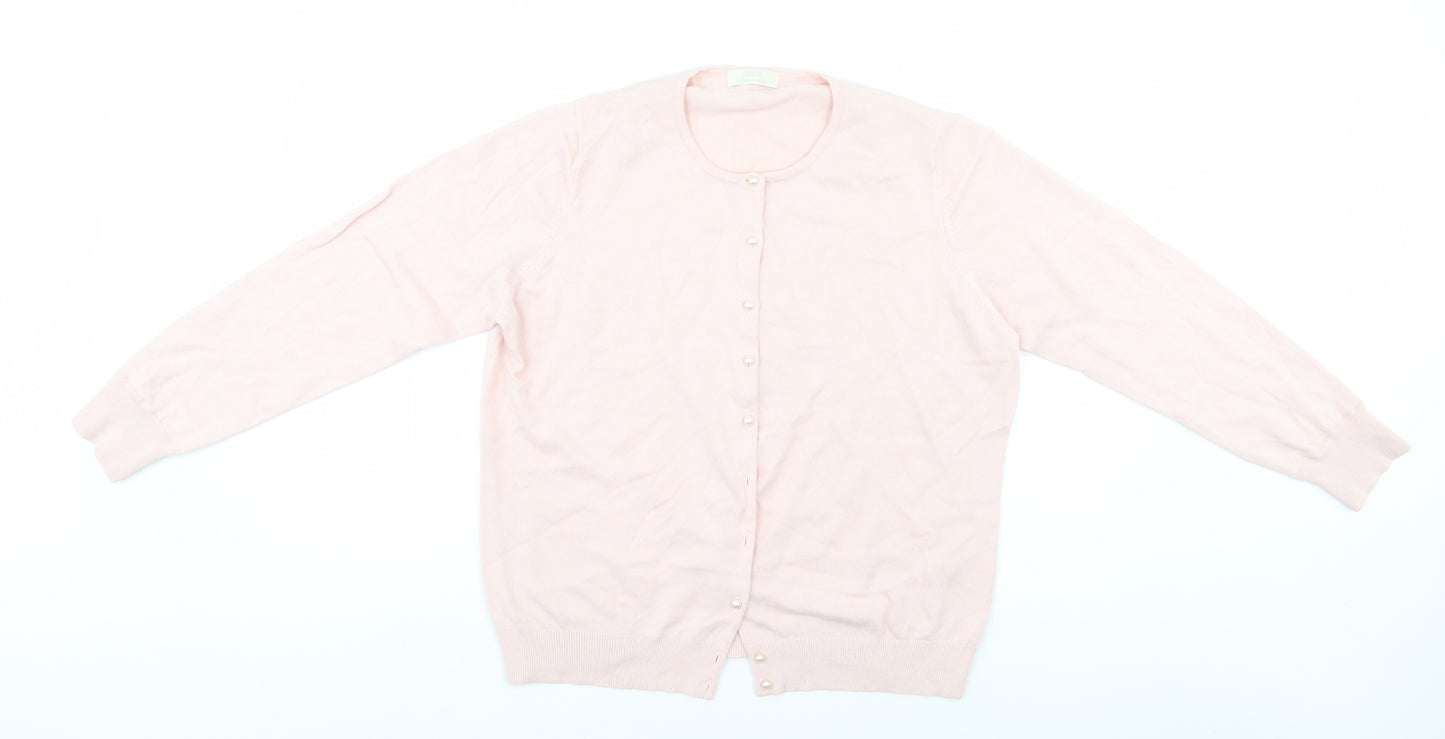 Marks and Spencer Womens White   Cardigan Jumper Size 20