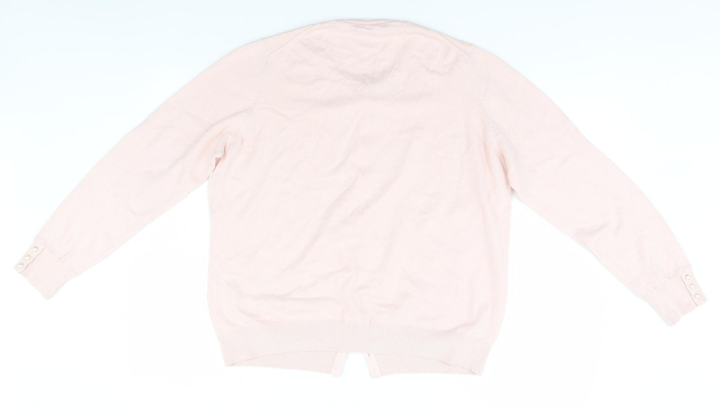 Marks and Spencer Womens White   Cardigan Jumper Size 20
