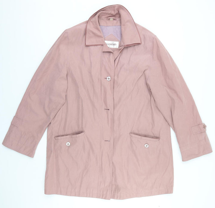 Essentials Womens Grey Overcoat Coat Size 16
