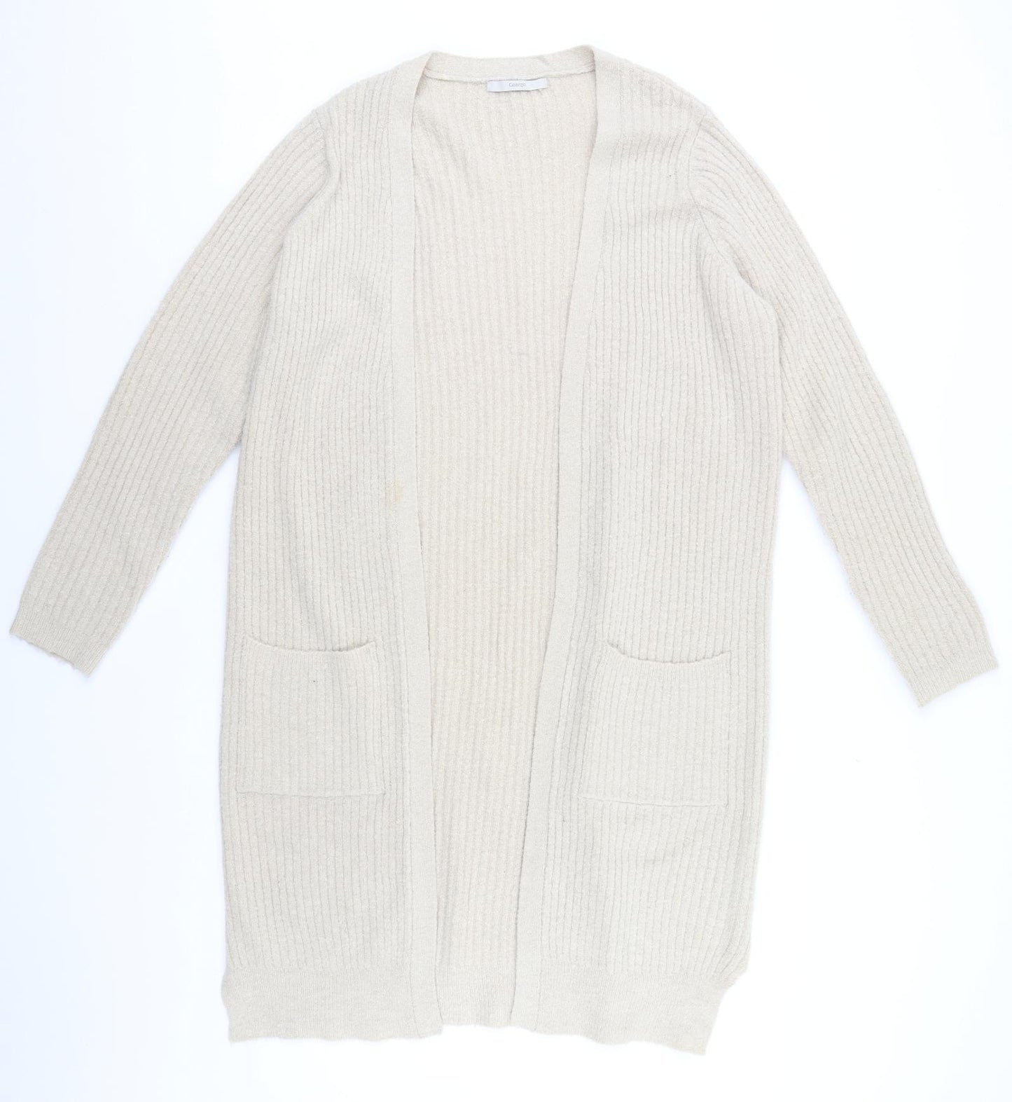 George Womens Beige Striped  Cardigan Jumper Size 14