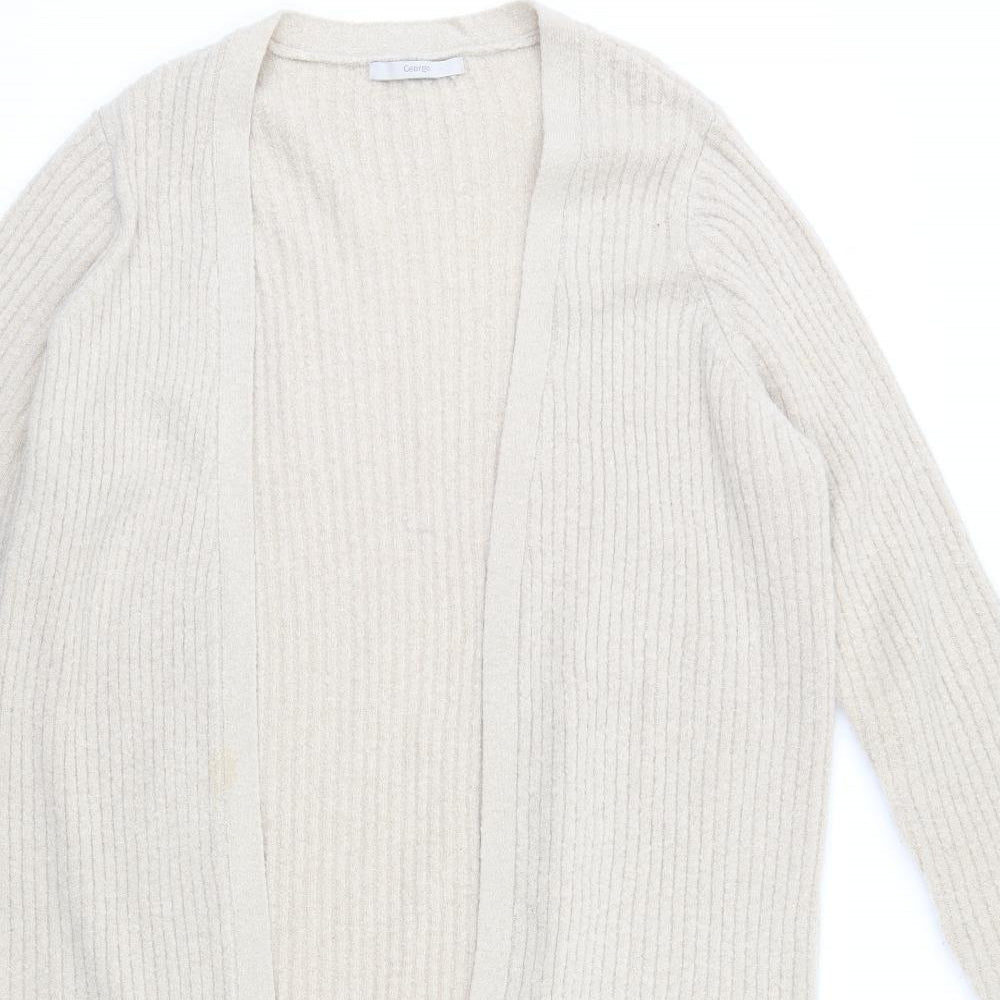 George Womens Beige Striped  Cardigan Jumper Size 14