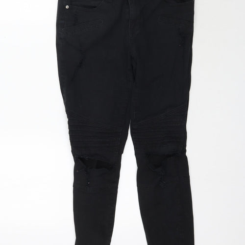 Preworn Womens Black  Denim Skinny Jeans Size 6 L27 in