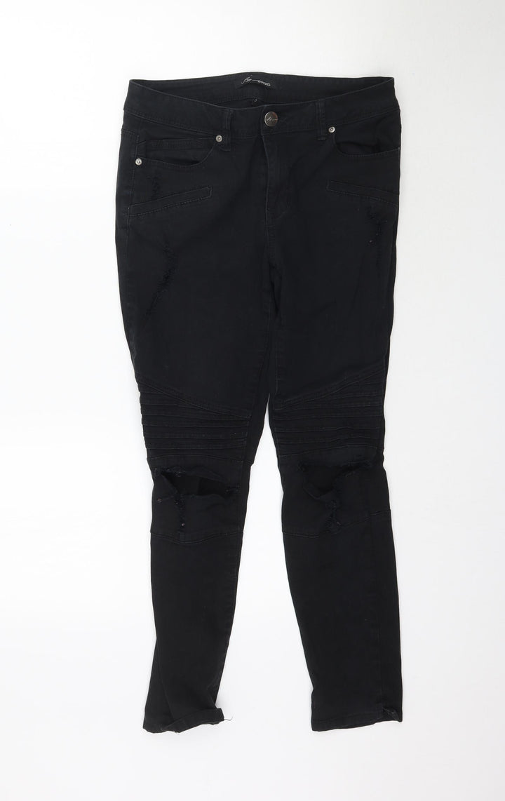 Preworn Womens Black  Denim Skinny Jeans Size 6 L27 in