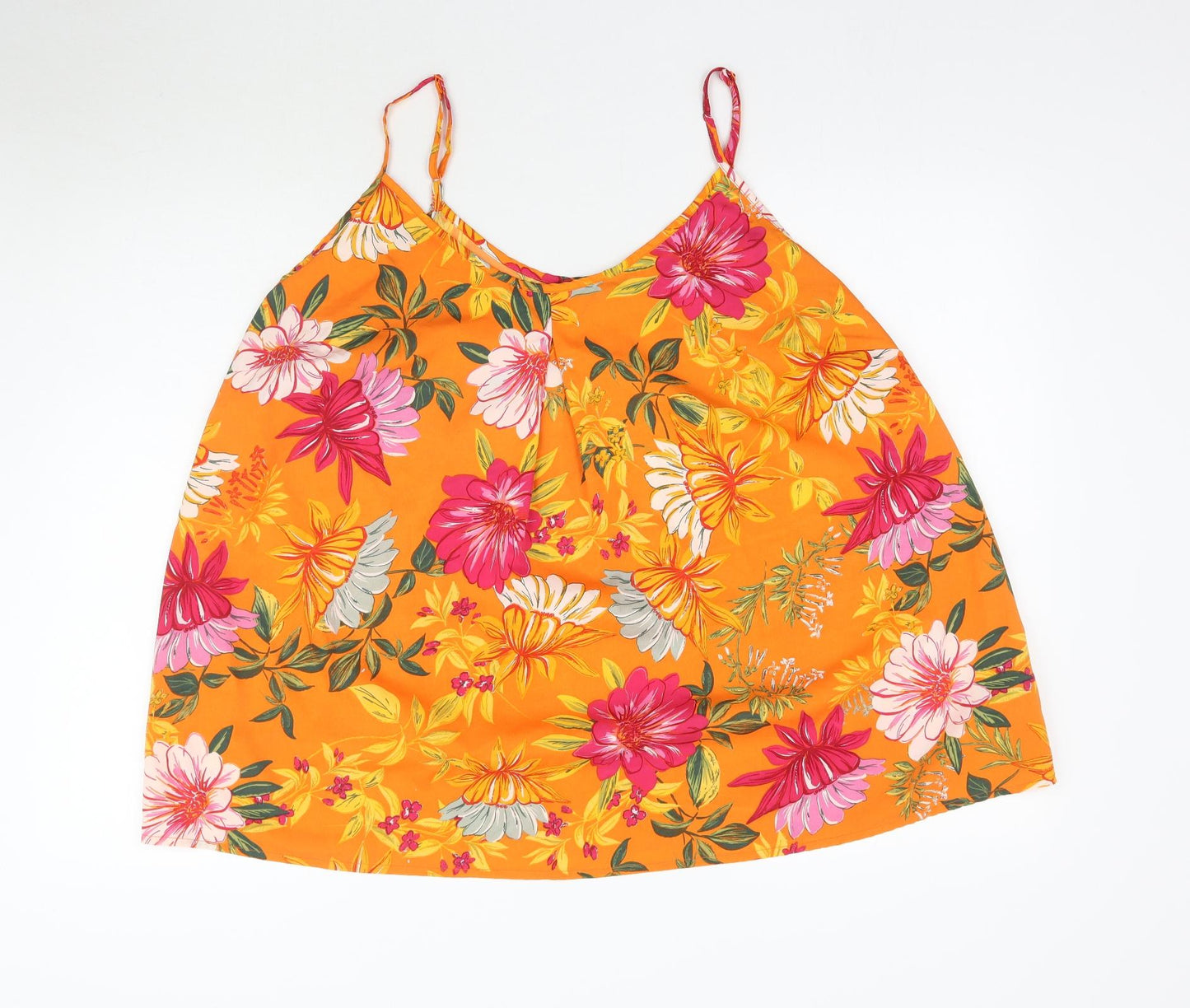 JD Williams Womens Orange Floral  Camisole Blouse Size 22