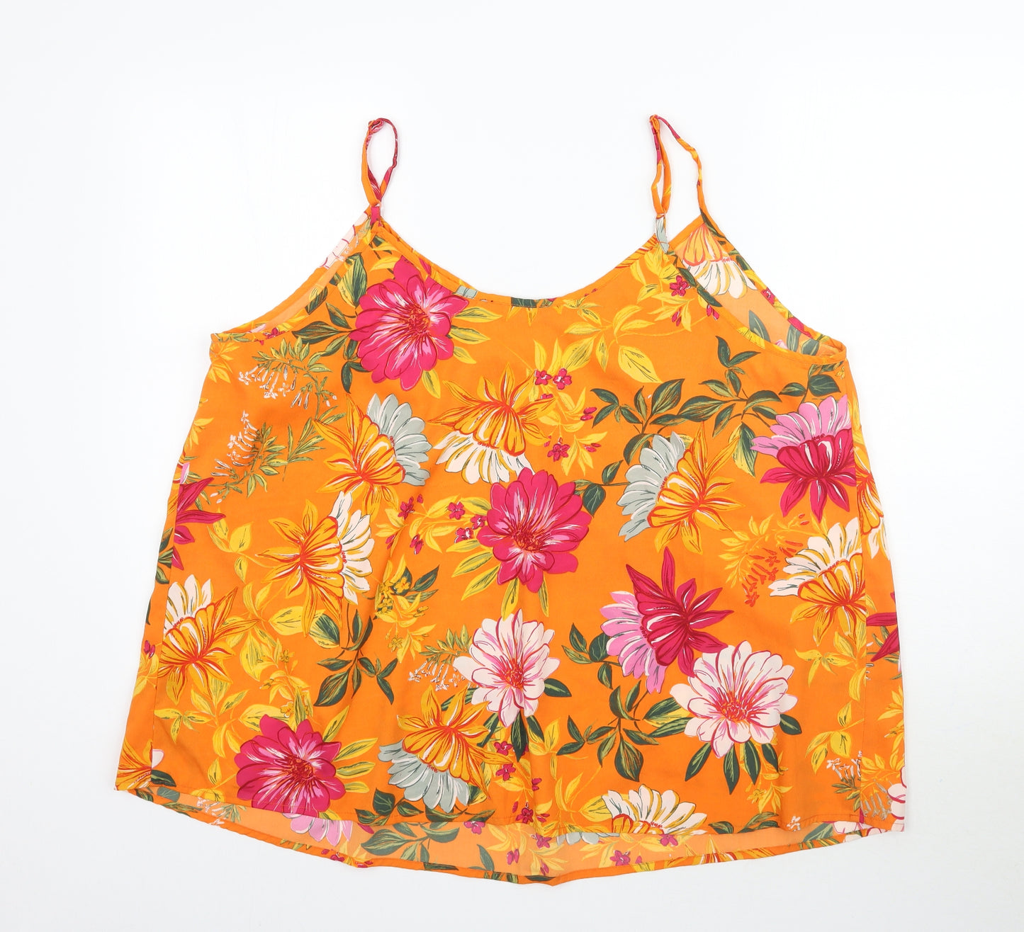 JD Williams Womens Orange Floral  Camisole Blouse Size 22