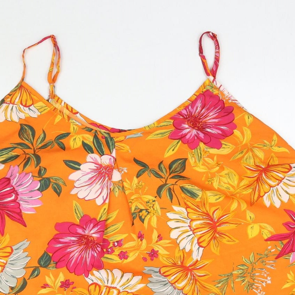 JD Williams Womens Orange Floral  Camisole Blouse Size 22