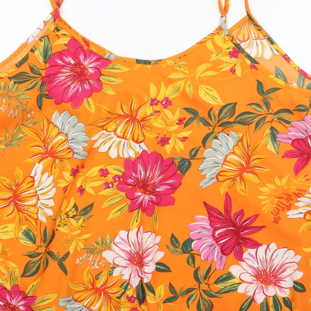 JD Williams Womens Orange Floral  Camisole Blouse Size 22