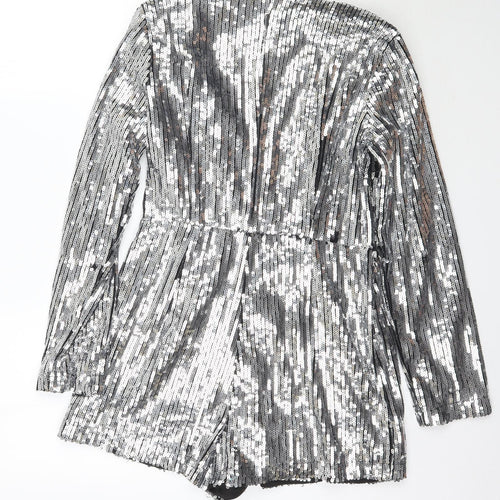 Boohoo Womens Silver   Playsuit One-Piece Size 12 L3 in
