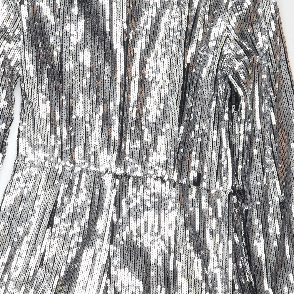 Boohoo Womens Silver   Playsuit One-Piece Size 12 L3 in