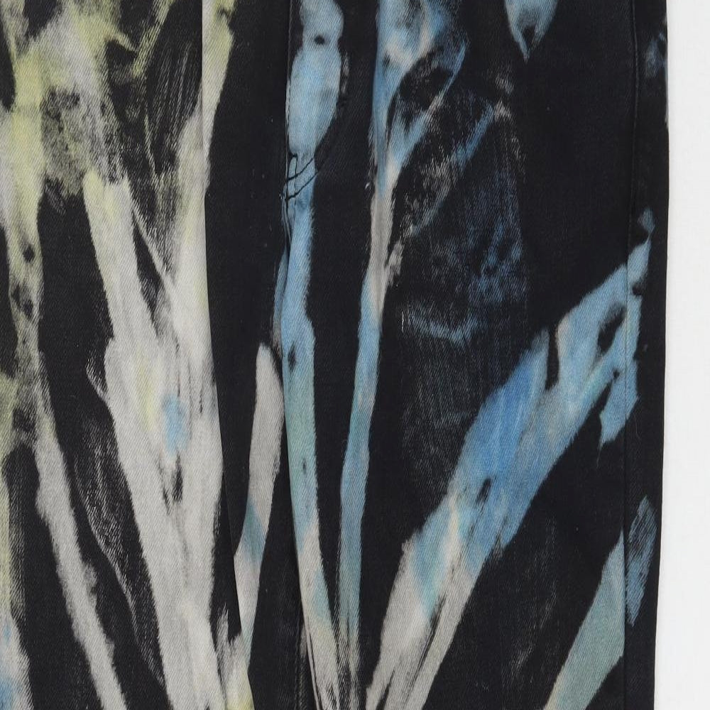 Boohoo Mens Multicoloured  Denim Straight Jeans Size 32 L31 in - Tie dye
