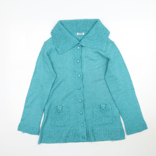 Damart Womens Blue  Knit Cardigan Jumper Size S