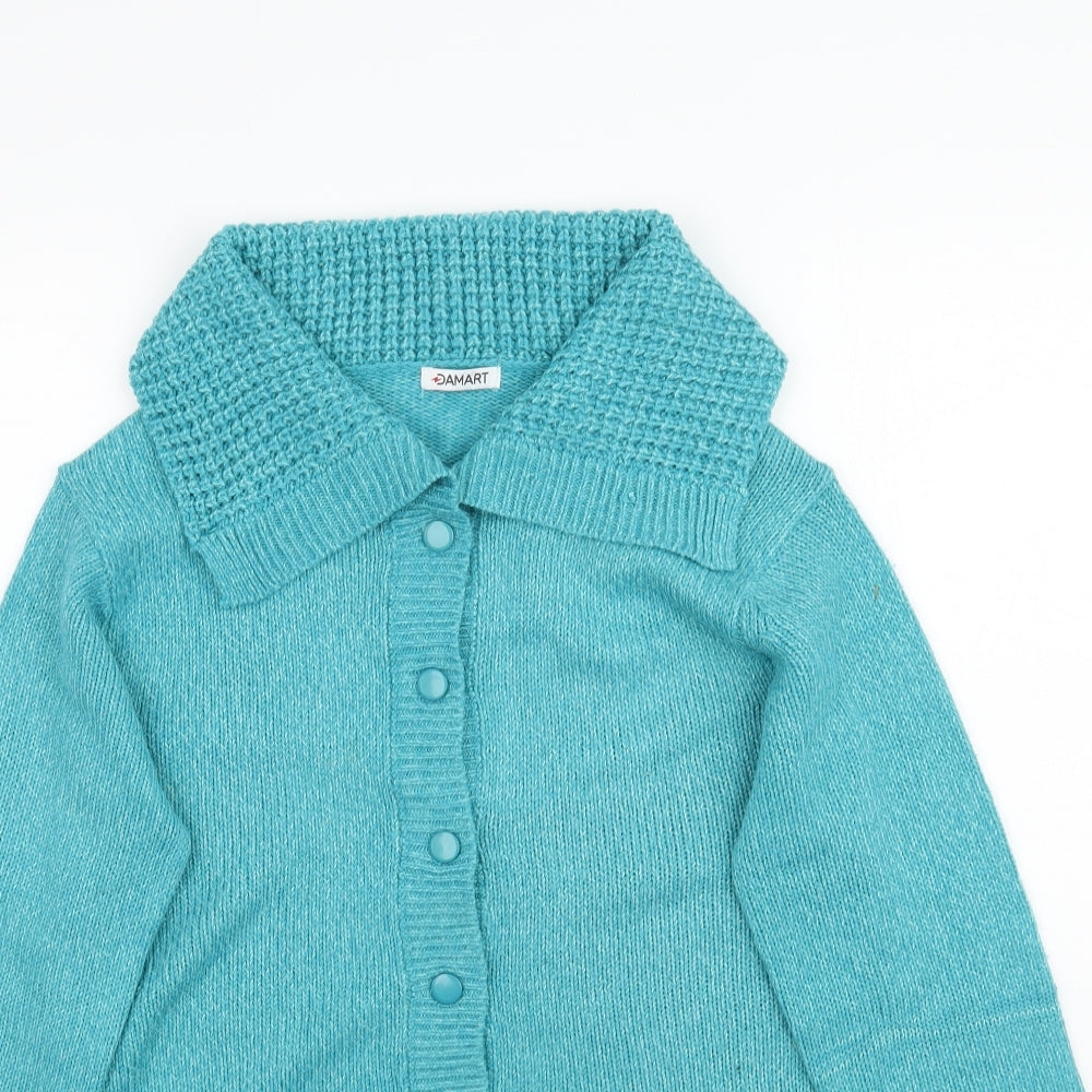 Damart Womens Blue  Knit Cardigan Jumper Size S