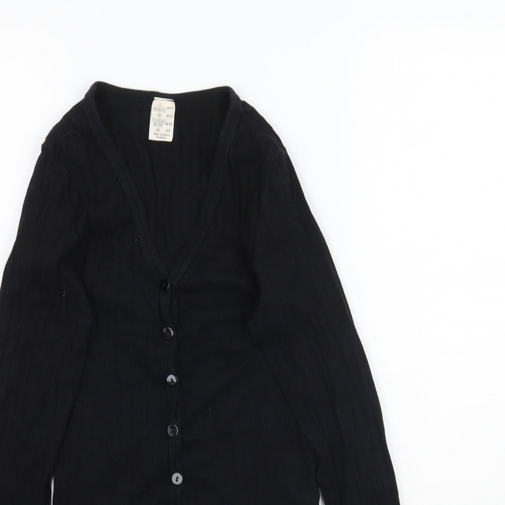 Preworn Womens Black  Knit Cardigan Jumper Size 10