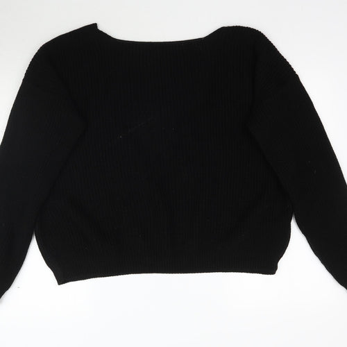 Boohoo Womens Black  Knit Pullover Jumper Size 20