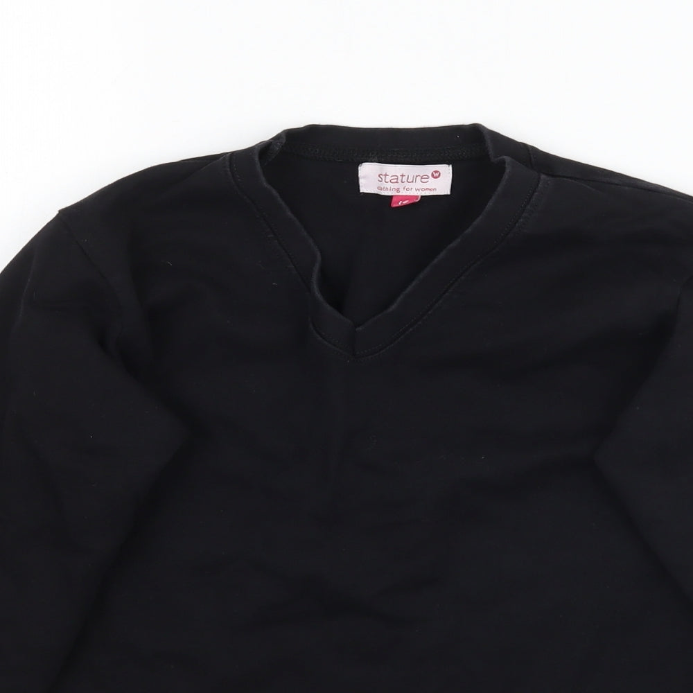 Stature Womens Black   Pullover Sweatshirt Size 10