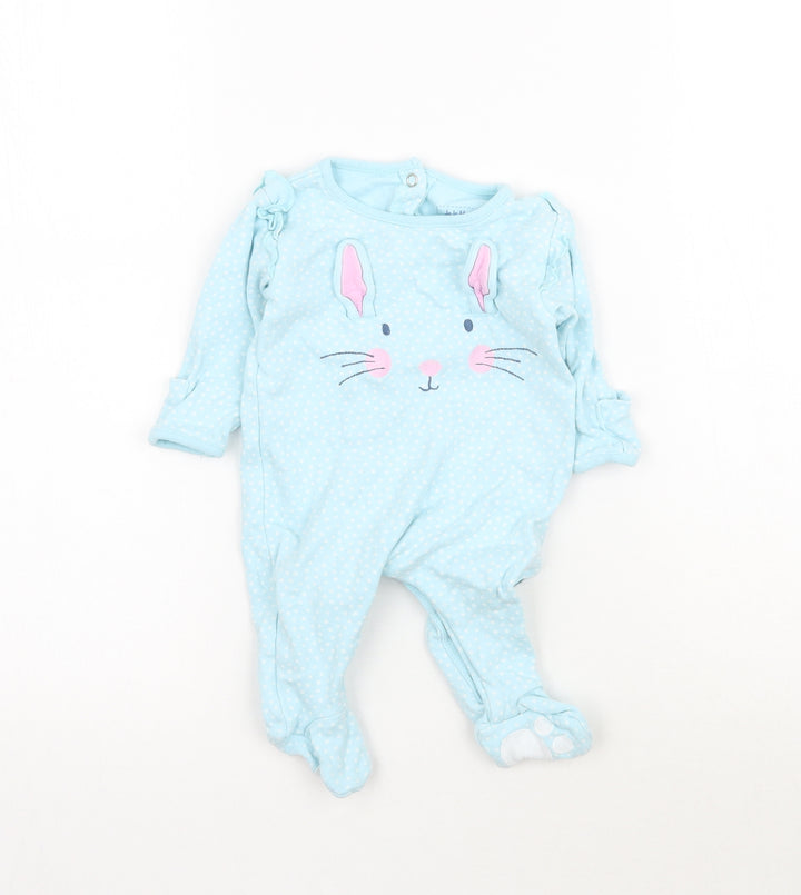 JoJo Maman Bébé Baby Blue Babygrow One-Piece - Bunny Rabbit