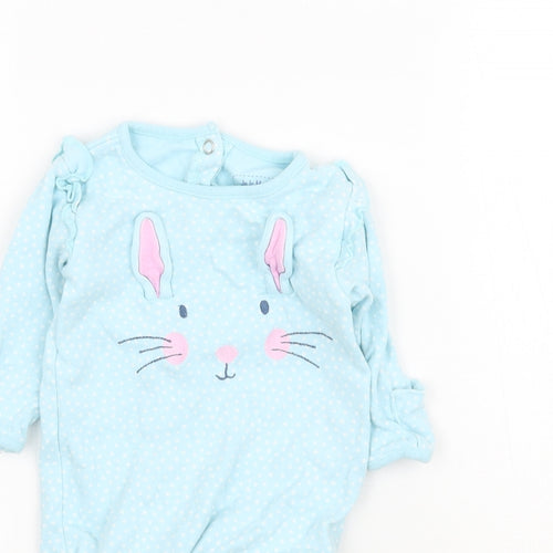 JoJo Maman Bébé Baby Blue   Babygrow One-Piece   - Bunny Rabbit