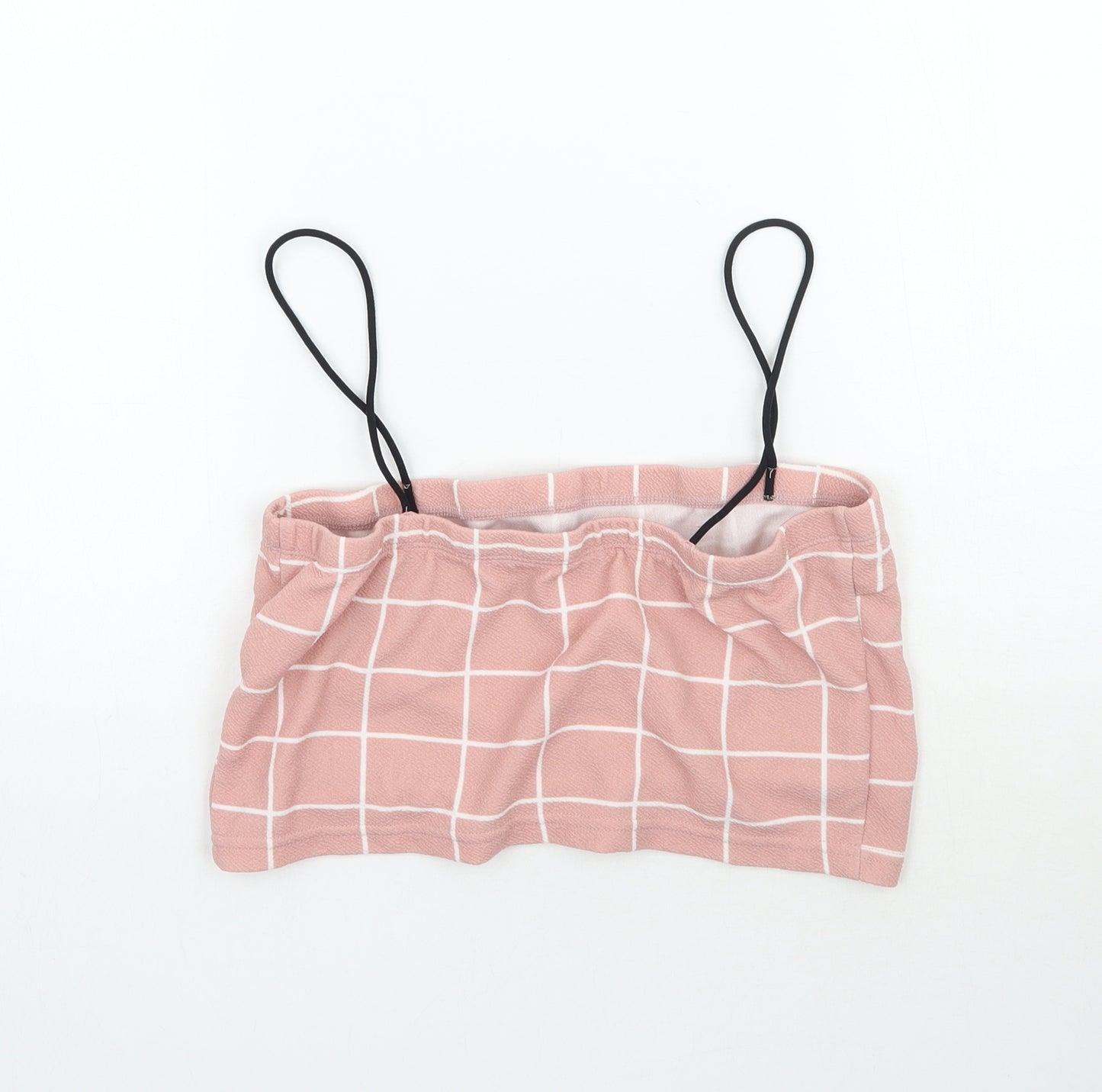 SheIn Womens Pink Plaid  Basic Tank Size L