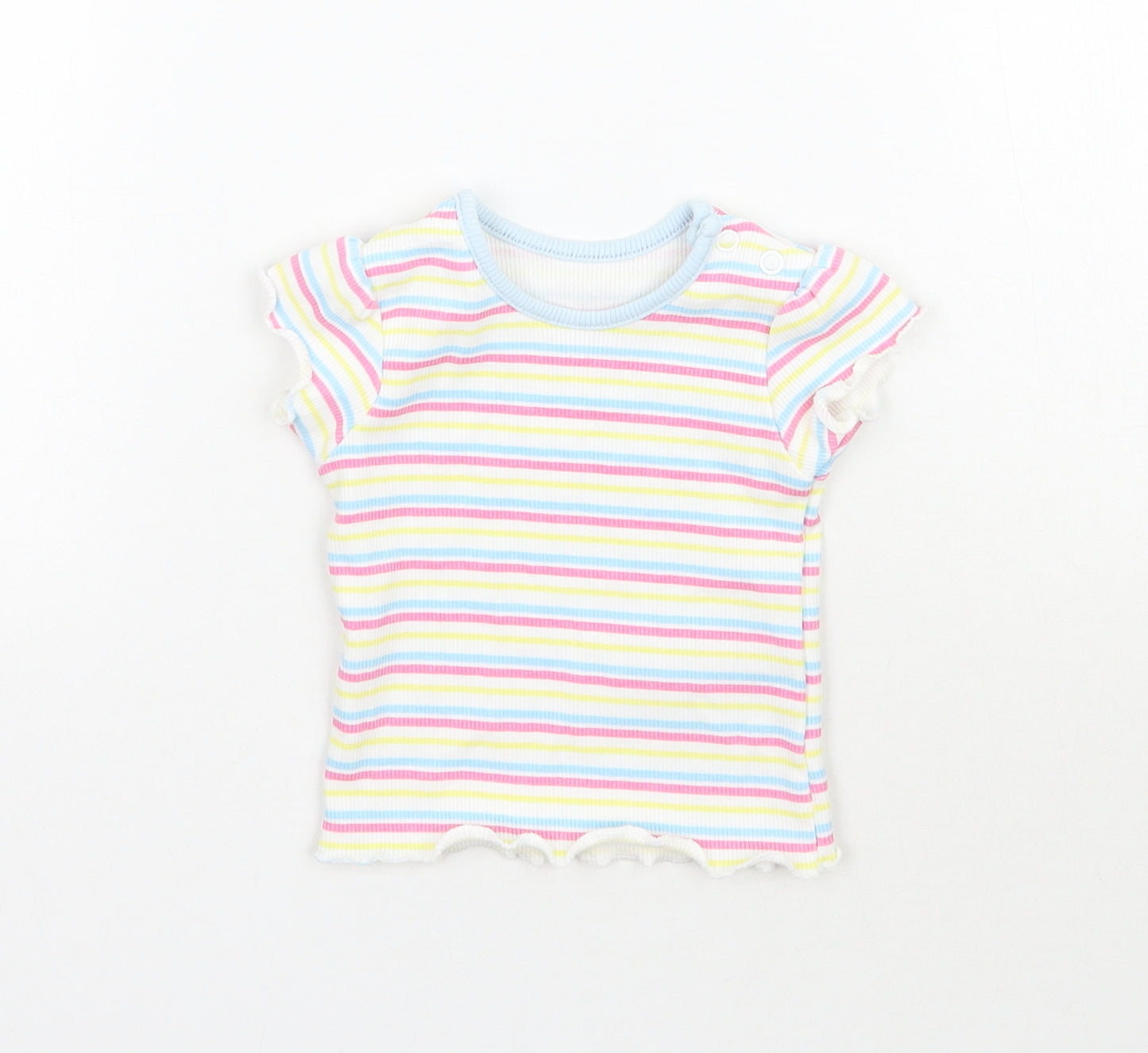 Primark Girls Multicoloured Striped  Basic T-Shirt Size 0-3 Months