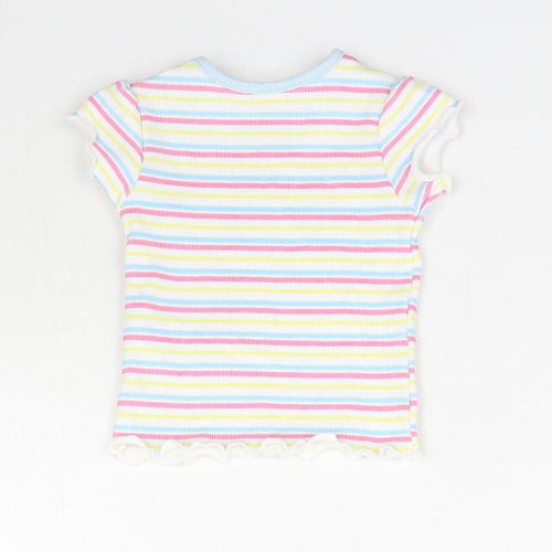 Primark Girls Multicoloured Striped  Basic T-Shirt Size 0-3 Months