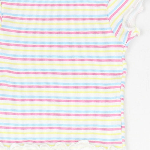 Primark Girls Multicoloured Striped  Basic T-Shirt Size 0-3 Months
