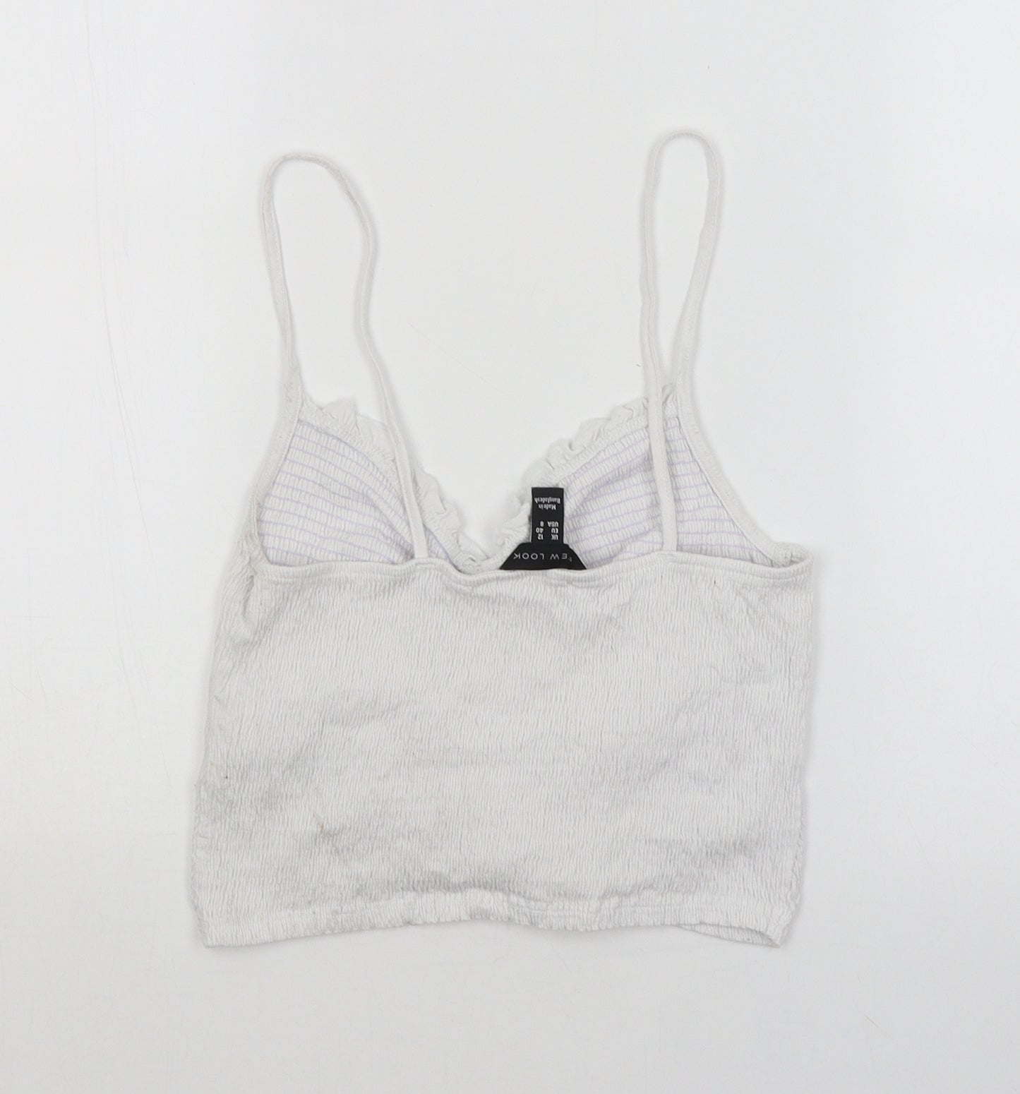 New Look Womens White   Cropped Tank Size 12