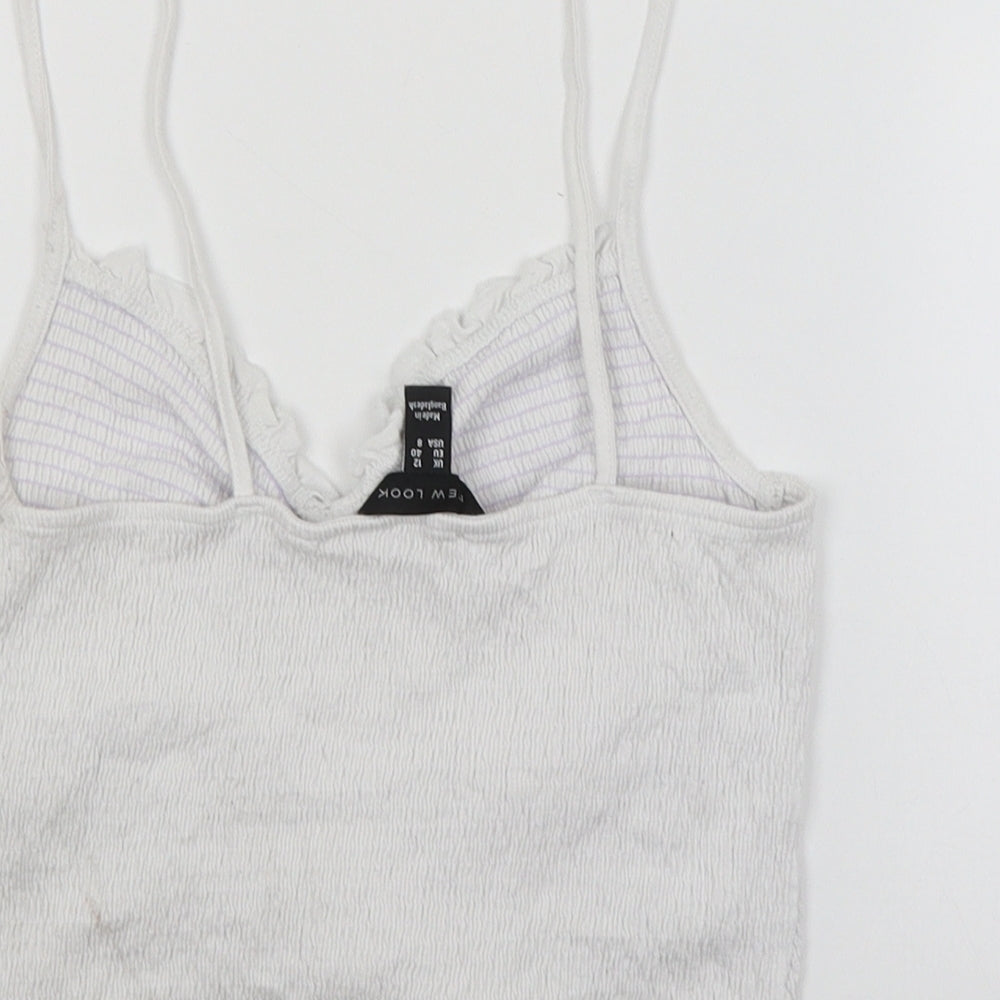 New Look Womens White   Cropped Tank Size 12