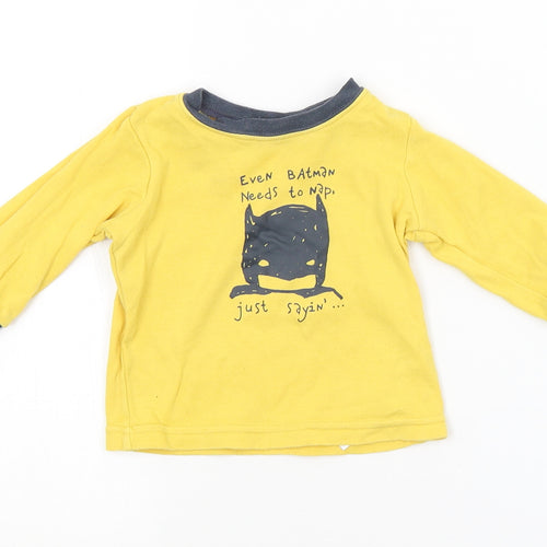 George Baby Yellow   Basic T-Shirt Size 6-9 Months  - BATMAN