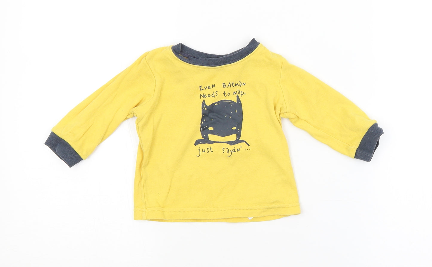 George Baby Yellow   Basic T-Shirt Size 6-9 Months  - BATMAN