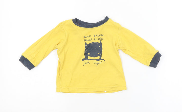George Baby Yellow   Basic T-Shirt Size 6-9 Months  - BATMAN