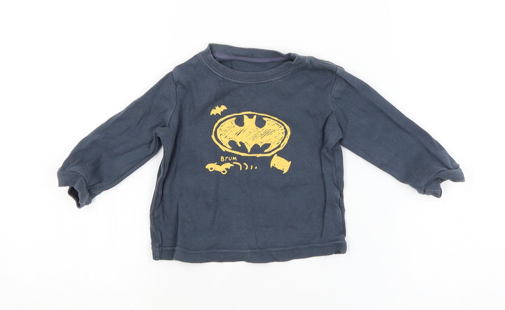 George Baby Blue   Basic T-Shirt Size 6-9 Months  - BATMAN