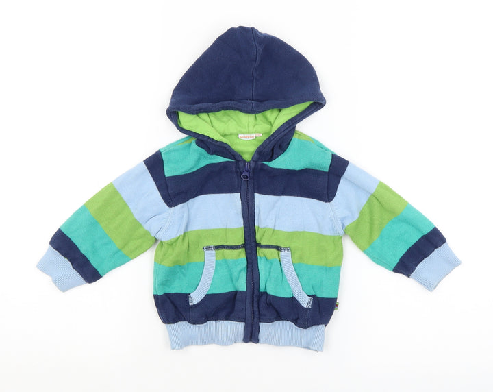 Blue Zoo Baby Blue Striped Basic Jacket Jacket Size 9-12 Months