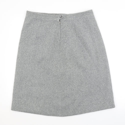 Preworn Womens Grey Argyle/Diamond  A-Line Skirt