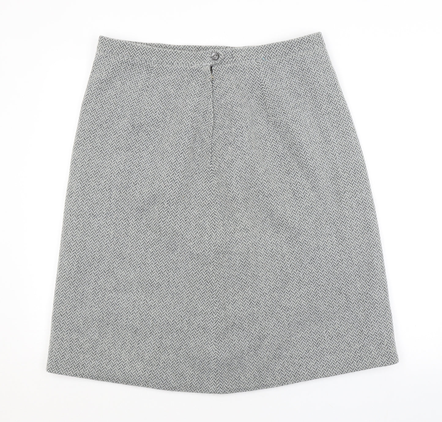 Preworn Womens Grey Argyle/Diamond  A-Line Skirt