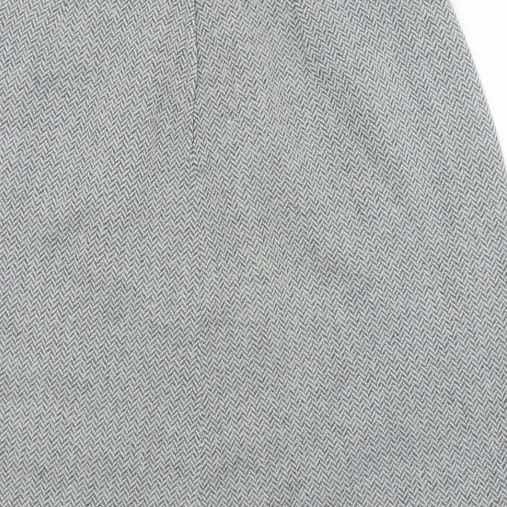 Preworn Womens Grey Argyle/Diamond  A-Line Skirt