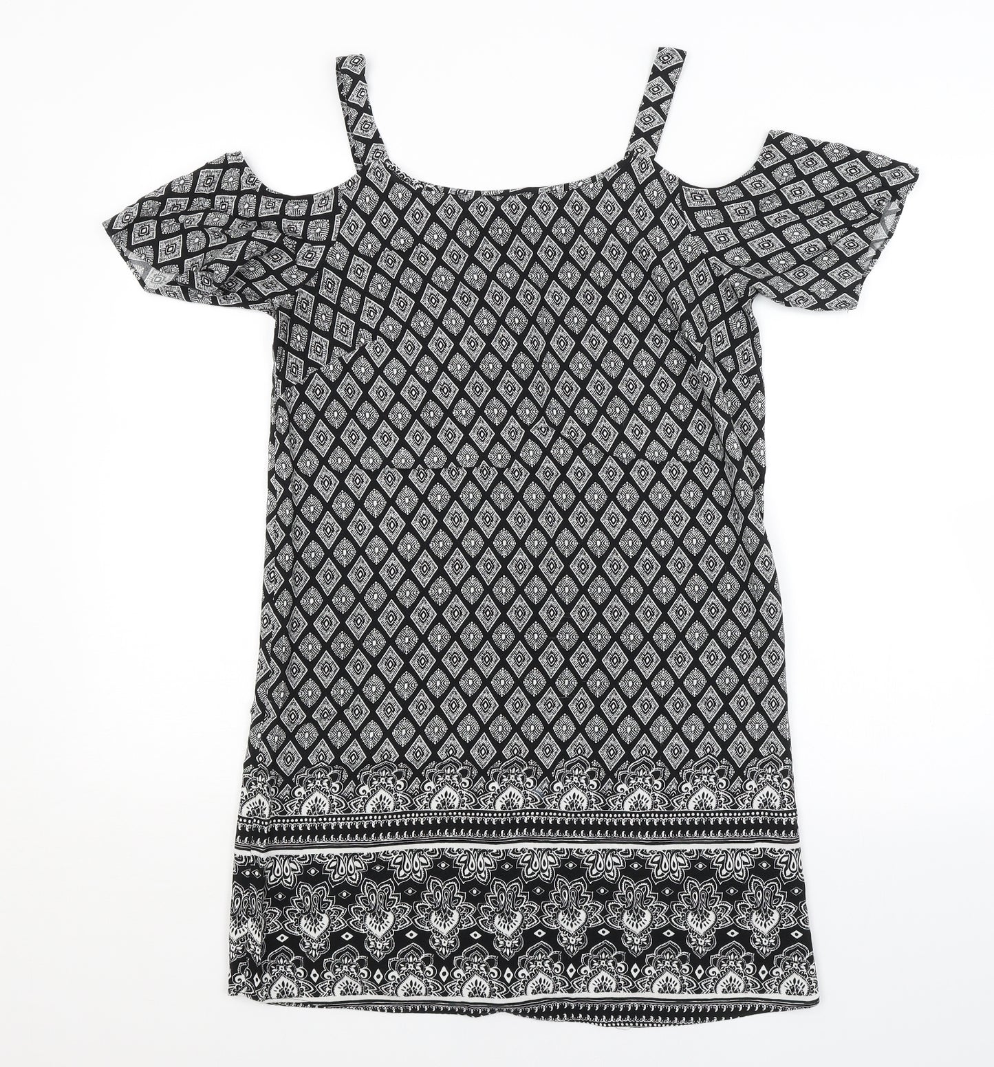 Papaya Womens Black Argyle/Diamond  A-Line  Size 8