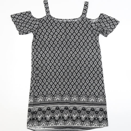 Papaya Womens Black Argyle/Diamond  A-Line  Size 8