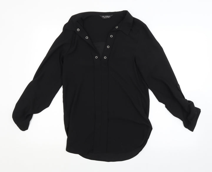 Miss Selfridge Womens Black Basic Blouse Size 6