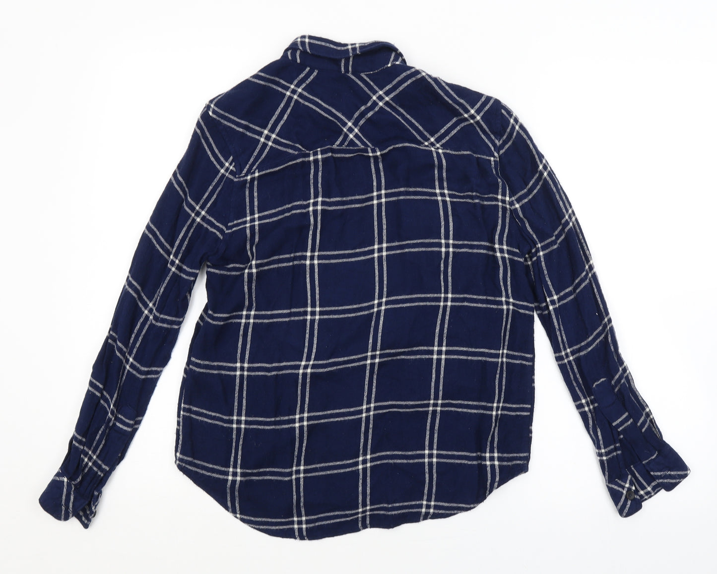 Topshop Womens Blue Check  Basic Button-Up Size 8