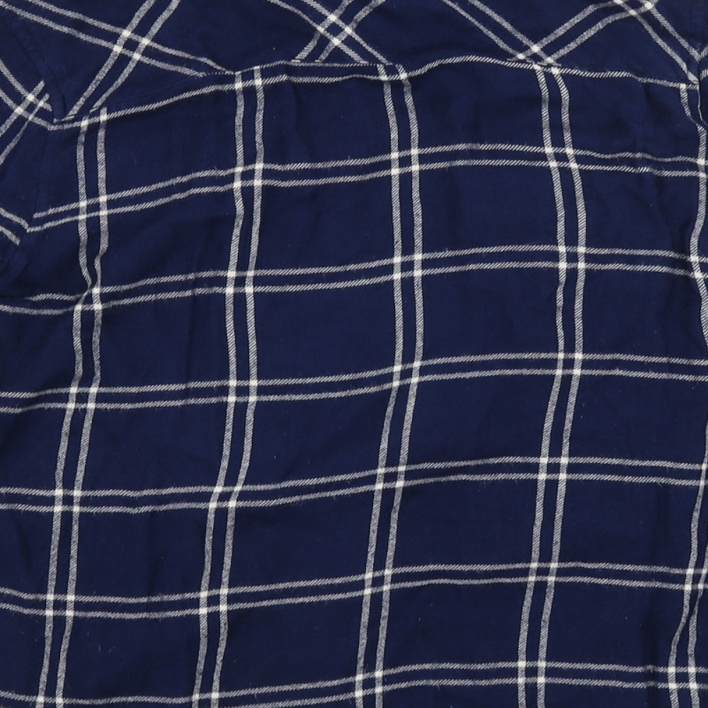 Topshop Womens Blue Check  Basic Button-Up Size 8