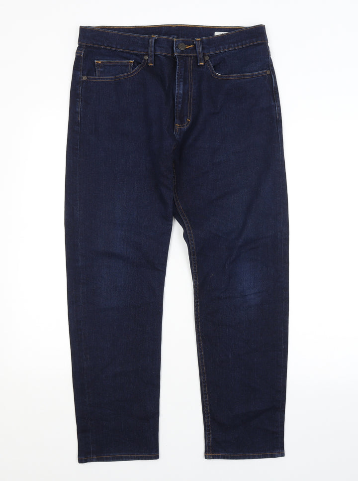M&S Womens Blue Tapered Jeans Size 32 in L29 in