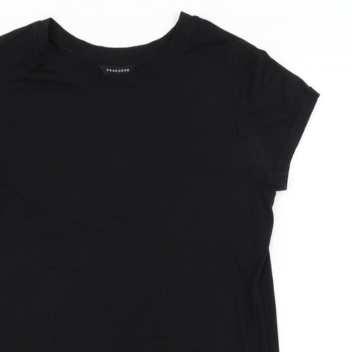 Peacocks Womens Black   Basic T-Shirt Size 8
