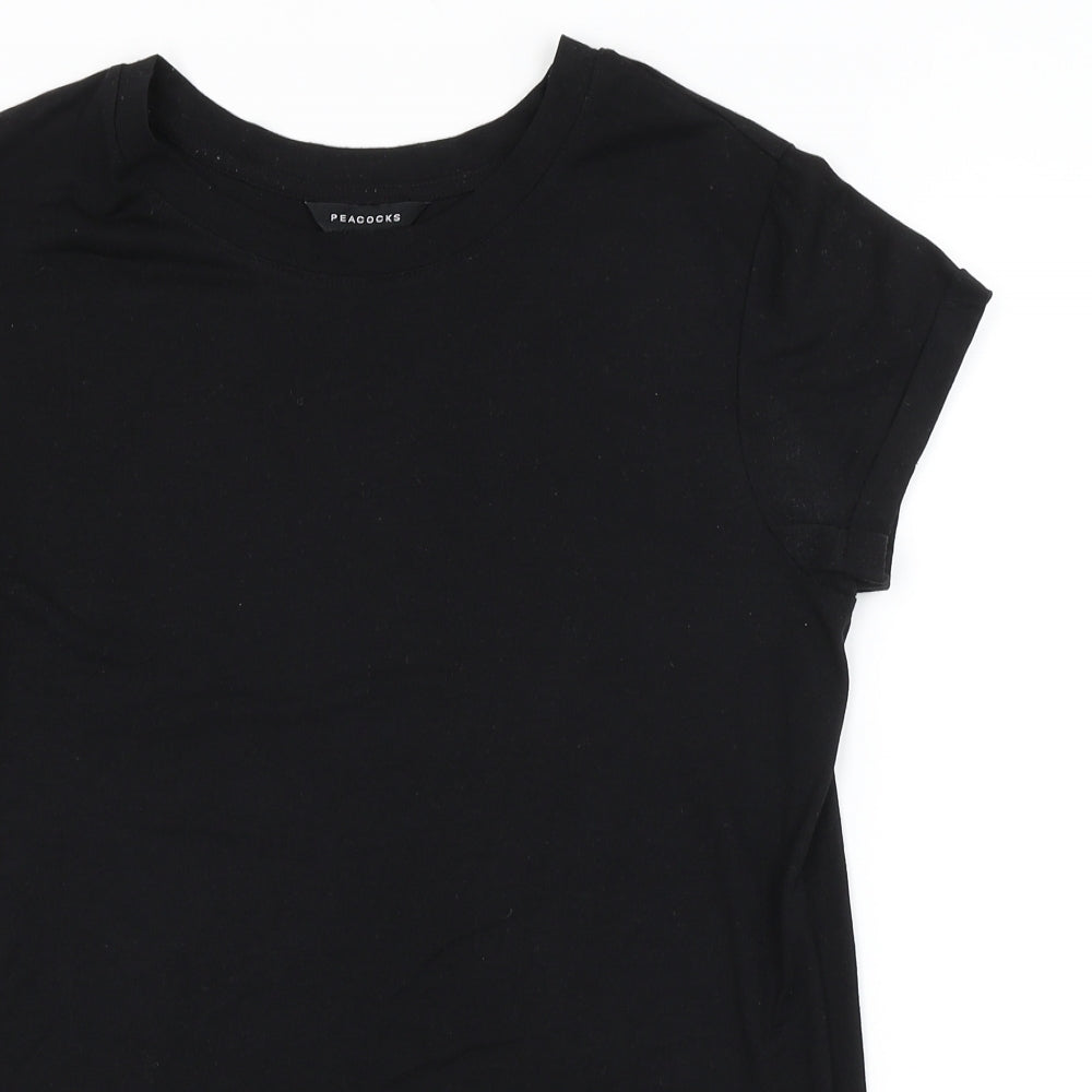 Peacocks Womens Black   Basic T-Shirt Size 8